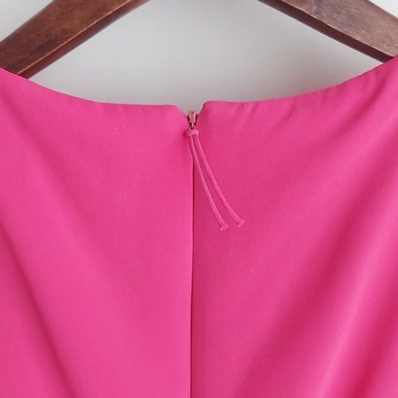 J. Mendel Silk Asymmetric Sleeveless Peplum Dress Pink Size 4 - Picture 3 of 9